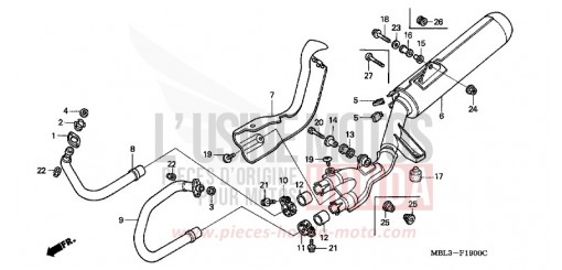 EXHAUST MUFFLER NT650VW de 1998